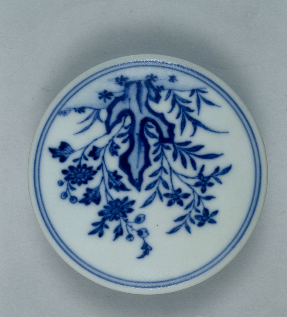 图片[2]-Blue and white pot with stone and flower patterns-China Archive